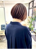 ショートボブ×オレンジブラウン