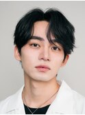 横浜西口メンズセンターパート七三分けパートニュアンスパーマ