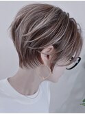 ハンサムハイライトショート♪グレージュ