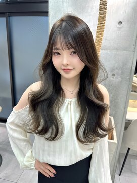 ロンドメリア 天神大名店(Lond Melia) ★ミディアムヘア暗めカラーグランマッシュデザインカラー艶髪★