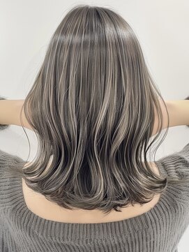 ネックス 表参道本店(nex) デザインカラーレイヤーカットウェットヘアオリーブベージュ白髪