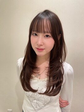 ヘアメイク シュシュ(Hair make chou chou) レイヤーロング　髪質改善　顔まわりカット