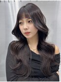 ロングレイヤーミディアム韓国ヘアワンホンレイヤーカット
