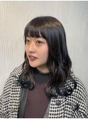 黒髪/ミディアムレイヤーカット