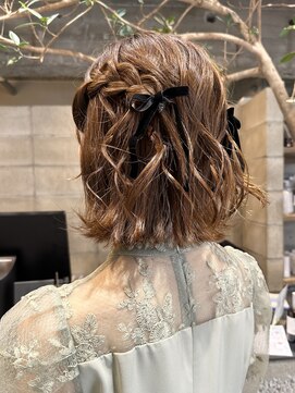 オムズ 大須店(OM's) ルーズハーフツイン/三つ編み/お呼ばれセット/ヘアメ