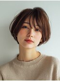ピンクベージュ/アンブレラカラー/クールショート/前髪/大口子安