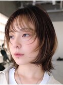 天神大名今泉ミディアムハッシュボブ小顔韓国風バタフライカット