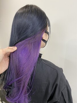 ノラ シンディ(NORA CYNDY) ネイビーグレー×バイオレットインナーカラー☆