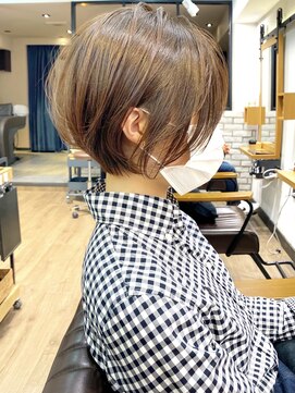 マグ ギンザ(mag ginza) クールショート/ショートパーマ/ボブルフ/ピンクベージュ/柴