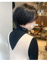 ナルヘアー 越谷(Nalu hair)&nbsp;センターパートハンサムショート×ネイビーブルー
