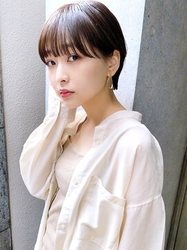 ディッセンバー 神宮前(December) 小顔マッシュショートグレージュカラー黒髪20代渋谷原宿神宮前