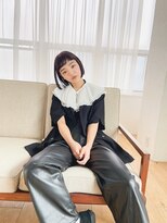 似合わせ小顔ボブ×グレージュカラー デザインカラー