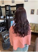 ハイライトカラーミディアムヘアグレージュカラーデザインカラー