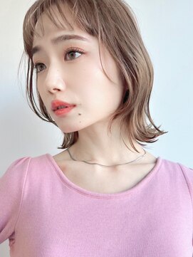 ホォレ 豊中店(fore) オリーブベージュショートミニボブグレージュブリーチレイヤー