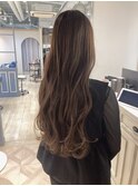 フェミニンロングメルティカラー大人ココアブラウン赤羽美容院