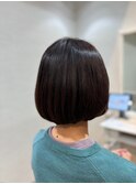 オーガニックカラー&艶々のボブって(白髪染め)