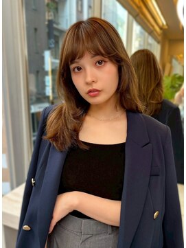 アロン(Allons Ginza) レイヤーカット/アプリコットオレンジ/韓国ヘア/くびれヘア/銀座