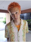 刈り上げショート　ブリーチデザイン　パンク