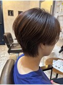 ナチュラルショート前髪ありイメチェン30代40代50代60代ショート