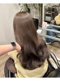 天使の羽バング/オリーブグレージュ/レイヤーカット