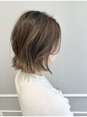 (銀座) ハイライト　切りっぱなしボブ