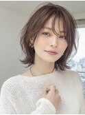 【ブルベ夏30代】透け感グレージュくびれボブ