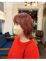 アズグロウ エクラ(AS GROW 'eclat) ピンクベージュ暖色カラー×くびれミディレイヤー