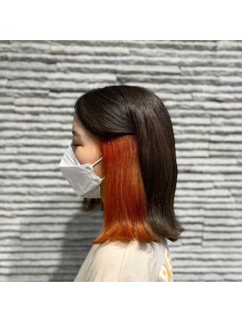 ビス ヘア アンド ビューティー 西新井店(Vis Hair＆Beauty) 20代30代大人かわいい透明感★オレンジイヤリングカラー