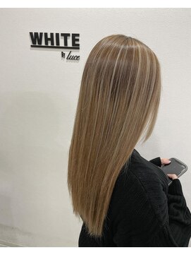 アンダーバーホワイト 阪神西宮店(_WHITE) 外国人風　ミルクティーハイライト