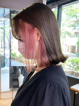 アイティー バイ アルバム 中野店(IT by ALBUM) インナーピンク_グレージュカラーボブウルフ_ba407402