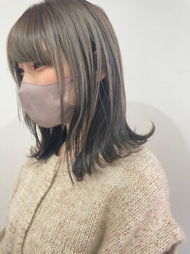 TJ天気予報 3t 日進店 グレージュ×ブラック 逆インナーカラー