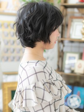 カバーヘア イヴ 戸頭店(COVER HAIR EVE) ★ダークグレージュカラーマニッシュショート20代30代40代★9