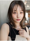 20代30代大人かわいい斜めバングデザインカラーシルキーベージュ