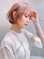 【ROJITHA表参道原宿】顔周りレイヤー×ピンクベージュ