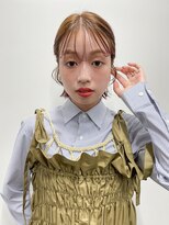 シースルーバング　ベージュカラー　明るめカラー