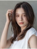 大人かわいい前髪セシルカットココアブラウンフリンジウェーブ