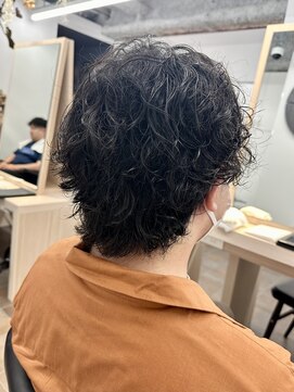 サロンドジョー(salon de joe) ツイストスパイラルパーマメンズマッシュ刈り上げ 奥東巧真