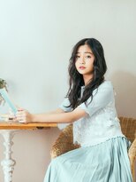 カバーヘア ブリス 戸田公園西口店(COVER HAIR bliss)&nbsp;アッシュブラック波巻きウェーブレイヤーロングtk2戸田公園