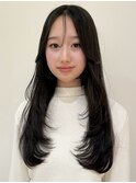 暗髪レイヤーカットロングヘアMI-30