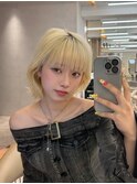 イメチェン外ハネボブ美髪ワイドバング顔周りレイヤーカット