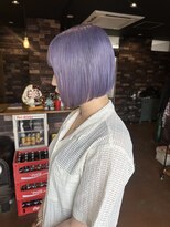 レオクマ(REOKUMA)&nbsp;ラベンダーシルバー/バープルカラー/ブリーチカラー/ボブ