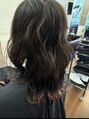 アリアバイエクラート 新宿南口店(ARiA by ECLART)&nbsp;縮毛矯正をかけているお客様で、毛先だけブリーチの裾カラー