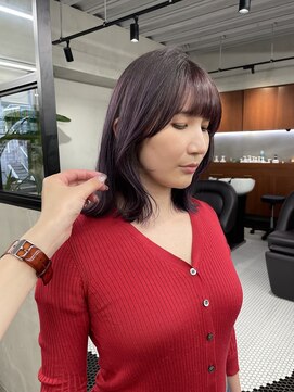 ニコ トウキョウ 渋谷(nico TOKYO) ダブルカラーチェリーレッドピンクブラウン韓国レイヤーロング