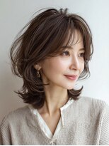 ハーツ(Heart's)&nbsp;ミディアム×白髪ぼかしカラー３０代４０代５０代６０代