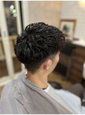 MEN’S HAIR/波巻きツイストスパイラル/リバースセンターパート