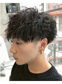 ツイストスパイラルパーマメンズマッシュ波巻きスパイラルパーマ