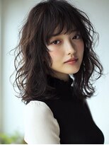 ノラ シブヤ(NORA)&nbsp;小顔ミディアムパーマミディアムデジタルパーマボブパーマ前髪