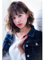 エルデ ナインズ ヘアー スタンド 川口店(elde 9's HAIR STAND)&nbsp;ミニウルフテラコッタデジタルパーマくすみブルー