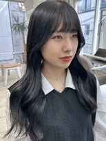 シーン(seen)&nbsp;★ふんわりカール_韓国風くびれヘア_ブルーブラック★