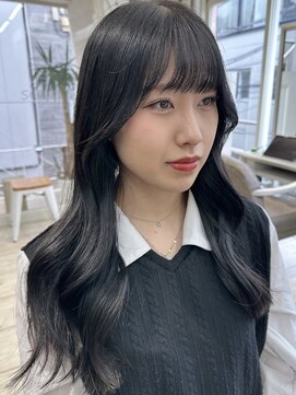 シーン(seen) ★ふんわりカール_韓国風くびれヘア_ブルーブラック★